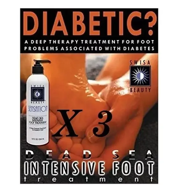 LOT OF 3 units Swisa Beauty Dead Sea Intensive Diabetic Foot Care Lotion